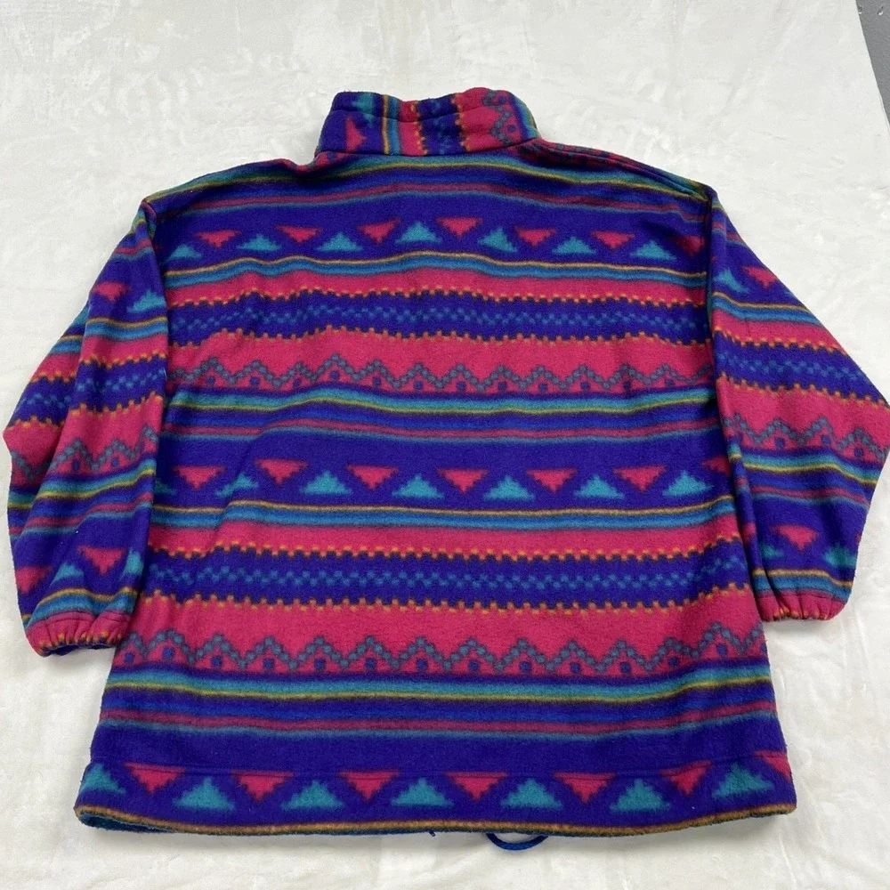First Run Fleece Pullover Unisex Medium Purple Aztec Geometric Quarter Zip 0014